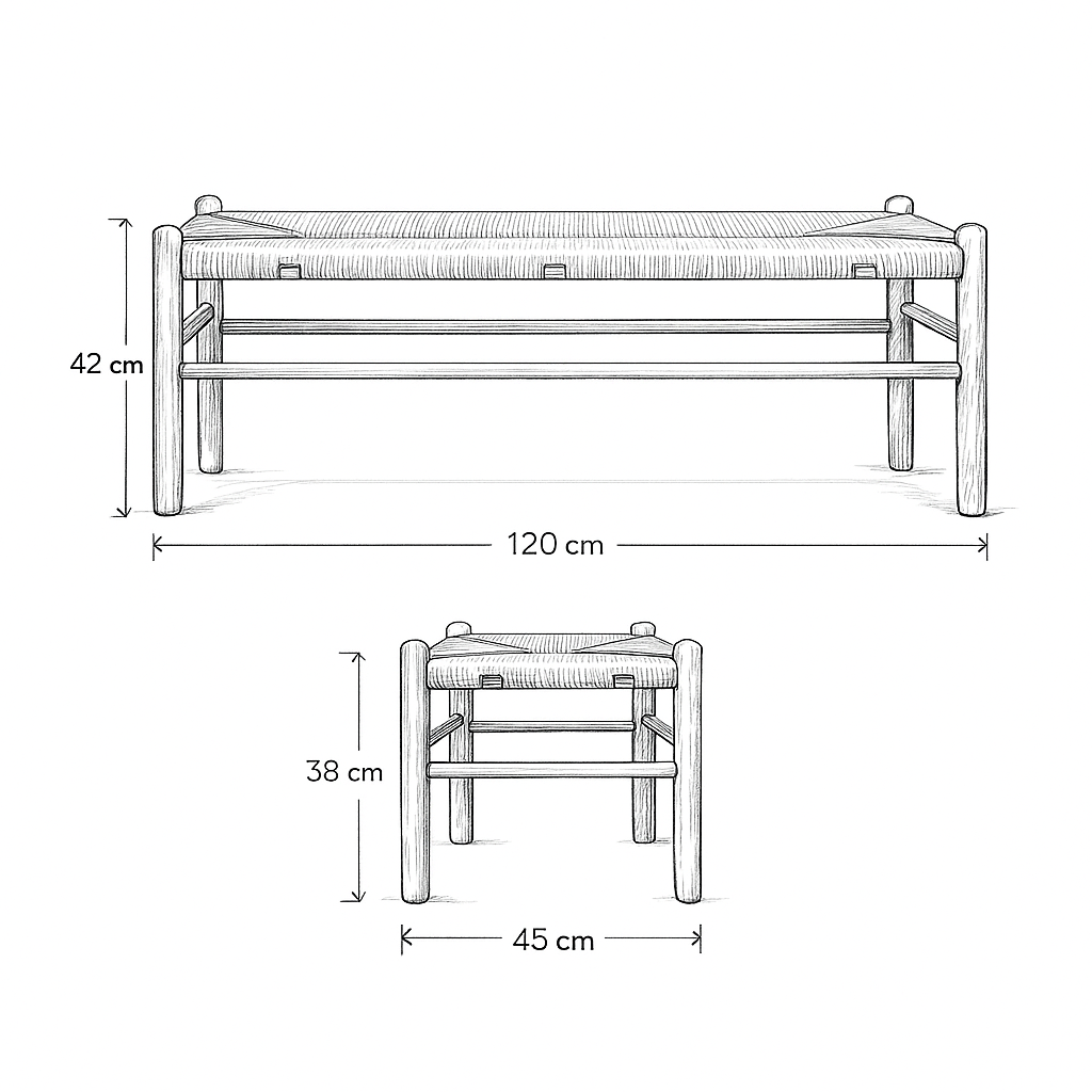 Banqueta Agustina Black 120cm