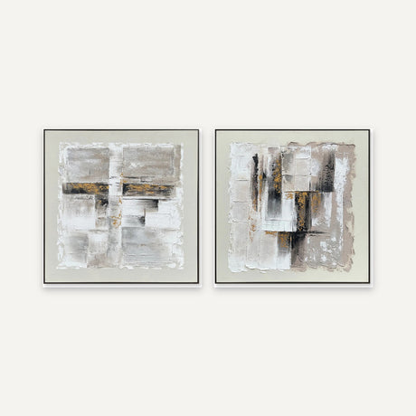 Set de 2 cuadros · Geología Suave · 102×102 c/u