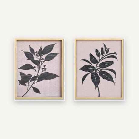 Set de 2 cuadros · Flora Nocturna · 42×52 c/u