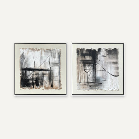 Set de 2 cuadros · Trazo Salvaje · 102×102 c/u
