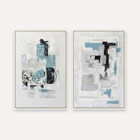 Set de 2 cuadros · Profundidad Ártica · 80×120 c/u