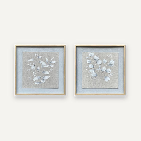 Set de 2 cuadros · Naturaleza Pura · 52×52 c/u