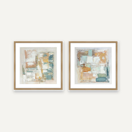 Set de 2 cuadros · Matices De Calma · 80×80 c/u
