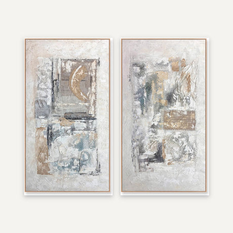 Set de 2 cuadros · Textura Ancestral · 90×160 c/u