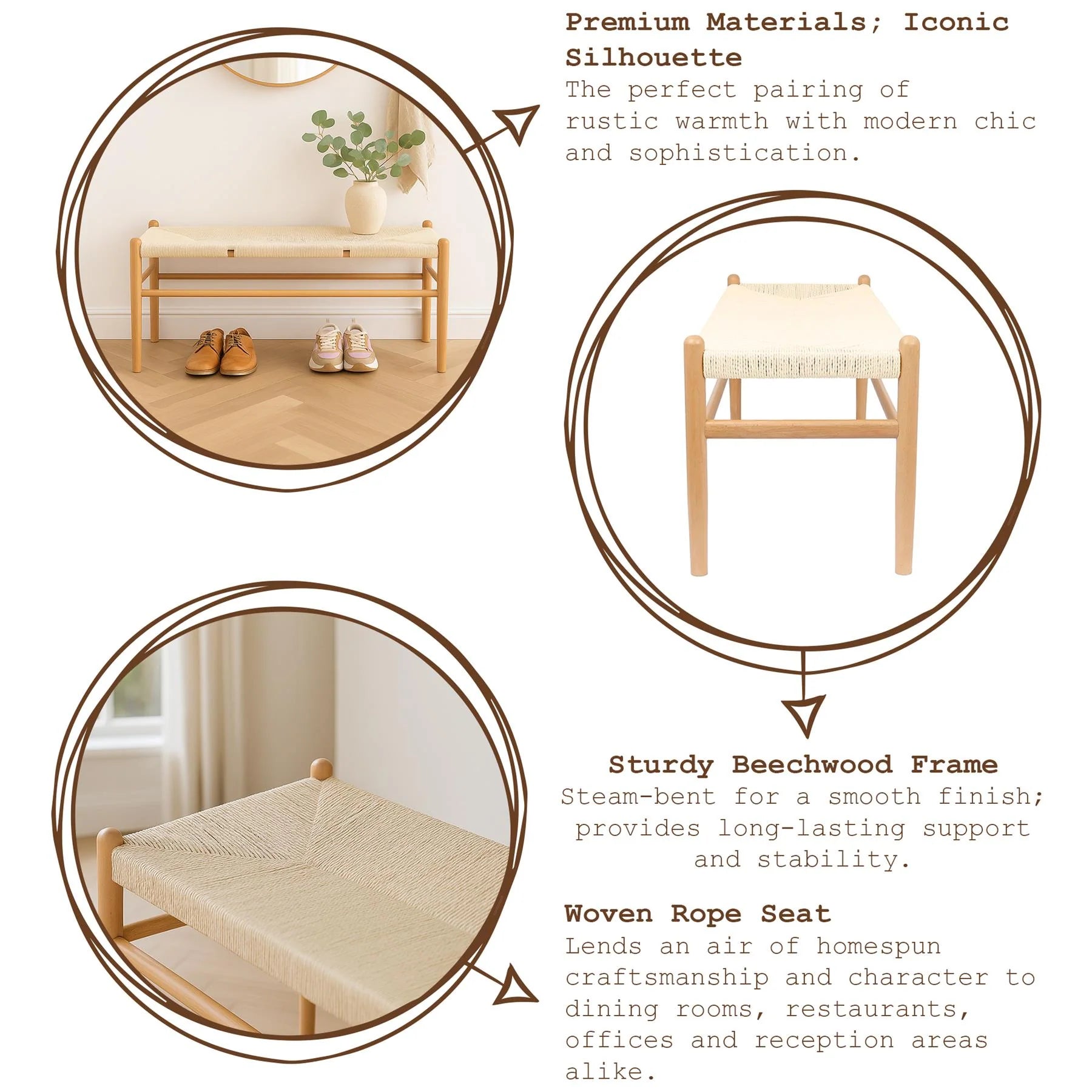 Banqueta Agustina Natural 120cm